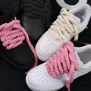 <span class=keywords><strong>2025</strong></span> nouveau gros 3 brins 7mm coton corde torsadée corde chaussures de sport lacets ronds épais corde lacets - Product Image 4