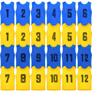 Cheap 24 Pack Nylon Mesh Scrimmage Team Practice Vests Pinnies Jerseys Train Vest for Adult Sport Basketball Soccer Football