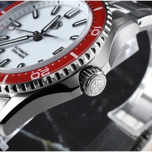 Montre pour homme San Martin SN0129D avec lunette saphir, cadran émaillé, mouvement NH35, date à 3 heures, étanche 20 bars, luminescence BGW-X1 / orange - Product Image 4
