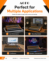 AOFO MIX-12 Console de mixage audio professionnelle 12 canaux avec 99 DSP Bluetooth USB Alimentation fantôme 48V Construction métallique Enregistreur intégré