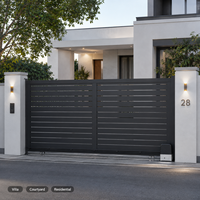 Portail coulissant automatique moderne en aluminium, portail d'entrée personnalisé pour villa, clôture de sécurité résidentielle