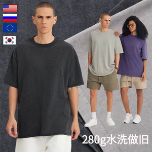 Camiseta Oversize de Alta Calidad para Hombre, Lujosa, 100% Algodón Grueso de 280 g/m², Estilo Vintage, Unisex - Product Image 5