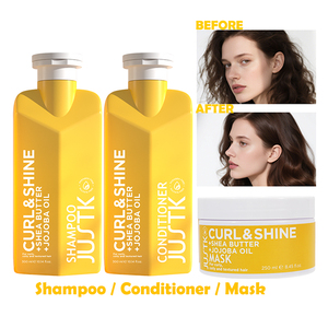 JUSTK-Conjunto de Champú y Acondicionador PARA EL Cabello Rizado, Mascarilla con Aceite de Jojoba PARA EL Cabello - Product Image 1