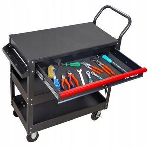 Chariot d'<span class=keywords><strong>atelier</strong></span> industriel à roulettes avec 3 étagères et tiroir - Product Image 4
