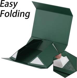 Boîte cadeau verte avec couvercles pour cadeaux, ruban et papier autocollant imprimable DIY inclus, boîte de demande en mariage pour demoiselle d'honneur - Product Image 5