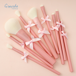 Juego <span class=keywords><strong>de</strong></span> 9 Brochas <span class=keywords><strong>de</strong></span> Maquillaje con Mango Rosa, Cerdas Blancas y Suaves, Venta Directa <span class=keywords><strong>de</strong></span> Fábrica para Mayoristas Globales - Product Image 4