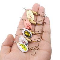 Umpan Pancing Spoon Spinner 6.7CM-5.8G 5 Warna, Spinnerbait Logam dengan Bilah Logam untuk Memancing Ikan Trout