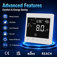 Termostato Inteligente WiFi Tuya Programable Semanalmente para Calefacción por Suelo Radiante, 16A 25A 5500W, Certificado CE, OEM, 100v-240v, Proveedor