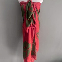 Paréo/Sarong de plage en voile de coton/soie/chiffon transparent à motif personnalisé, en rayonne