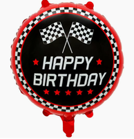 Ballons en Mylar Voiture de Course Route 66 Drapeau à Carreaux Pneu Feu de Signalisation Cône Voiture Vintage Décoration Fête Anniversaire Garçon Thème Course