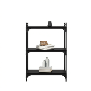 Libreria a 3 Ripiani in Legno Ingegnerizzato Nero D0100H5XJCT 23.6x11.8x33.9 Pollici, Mobile Moderno Minimalista Autoportante per Soggiorno - Product Image 1