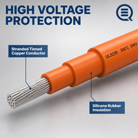 Kabel Silikon Tegangan Tinggi UL3239 10KV 200C Fleksibel Berlapis Timah Tembaga untuk Baterai Penyimpanan Energi & Pusat Data