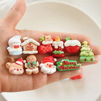 Breloques en résine de Noël, boucles de chaussures DIY, pinces à cheveux, ornements pour cheveux, décorations pour coques de téléphone
