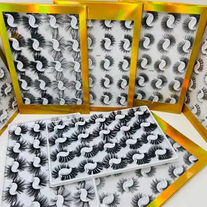 20 paires en 1 multi-pack de faux cils 3D doux faux cils de vison 25mm dramatiques longs faux cils faux cils