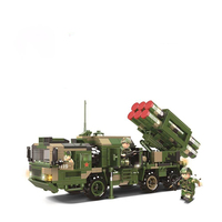 Bonne vente hongqi air défense missile jouet voiture pour enfants militaire mini lanceur blocs de construction véhicules blindés briques