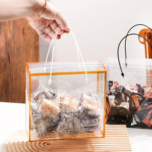 Tùy Chỉnh Kẹo Sô Cô La Cookie Bánh Rõ Ràng Pet Nhựa Lưu Trữ Hộp Với Dây Xử Lý Đóng Gói Hộp Quà Tặng Trong Suốt Hộp - Product Image 1