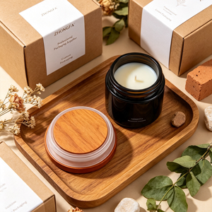 Tapa Redonda de Madera de Pino Personalizada para Frascos de Velas con Logotipo, Tapa Inteligente con Recubrimiento Negro para Frascos de Vidrio de 100 ml, Envases Químicos, Diseño Moderno - Product Image 6