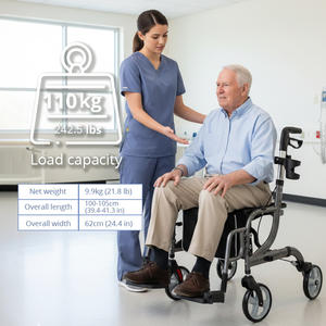 Deambulatore-Sedia a Rotelle Relaxsmith per Pazienti Ospedalizzati, Ausilio per la Mobilità Confortevole e Pratico per Uso Ospedaliero - Product Image 4