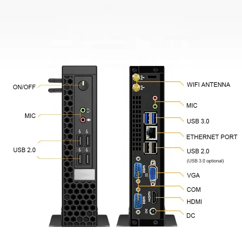 YCT 100% แบรนด์ใหม่และดั้งเดิม I3คอมพิวเตอร์แกนเล็กไคลเอนต์บางมินิพีซี I5-7300HQ อุตสาหกรรมแบตเตอรี่ขับเคลื่อนคอมพิวเตอร์มินิพีซี