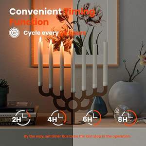 LANJO 6 bougies LED rechargeables sans flamme avec base de charge et télécommande avec minuterie pour centres de table de mariage - Product Image 6