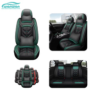 SUNNUO Coussin de protection universel en cuir PU pour sièges avant de voiture, accessoires de décoration intérieure sportive classique