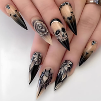 Commande en gros de faux ongles stiletto à presser, faits à la main en acrylique, pour les distributeurs de produits pour ongles