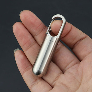 Llavero pastillero bolsillo de acero inoxidable pastillero para hombres mujeres Mini impermeable viaje cápsulas caso para viajes al aire libre - Product Image 3