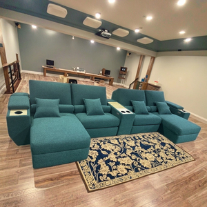 كرسي مسرح منزلي عصري منحني من الجلد الأول كرسي كرسي متعدد الوظائف كهربائي لغرفة المعيشة - Product Image 6