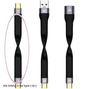 10Gbps USB 3.1ชนิด C อะแดปเตอร์ตัวผู้และสายชาร์จข้อมูล FPC แบนบางเฉียบป้องกัน <span class=keywords><strong>OTP</strong></span> สำหรับแล็ปท็อปและโทรศัพท์ DC เอาต์พุต - Product Image 2