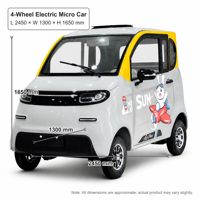 Véhicule de Mobilité Électrique Quatre Roues Haute Qualité pour Adultes, Entièrement Fermé, Moteur Brushless à Énergie Nouvelle, Autonomie Supérieure à 700 km