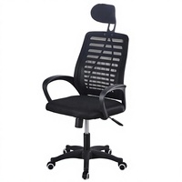 Chaise de bureau ergonomique en maille, chaise de bureau à domicile, chaise de travail pivotante avec appui-tête réglable, base à cinq étoiles, accoudoirs en acier