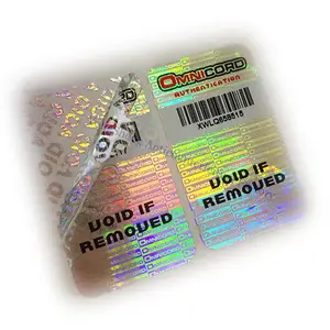 Etiqueta de impressão de código de barras qr, etiqueta de embalagem holograma para selo cosmético embalado