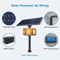 Boîte lumineuse publicitaire solaire à LED, système MPPT, haute luminosité, IP65, aluminium, acrylique, film UV, panneau extérieur, batterie 450Wh