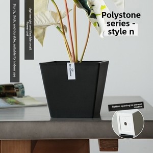 Pot de fleurs carré simple en plastique noir pour plantes d'intérieur, idéal pour la culture à chaud, pot de jardinage de bureau, jardinière pour tortues - Product Image 3