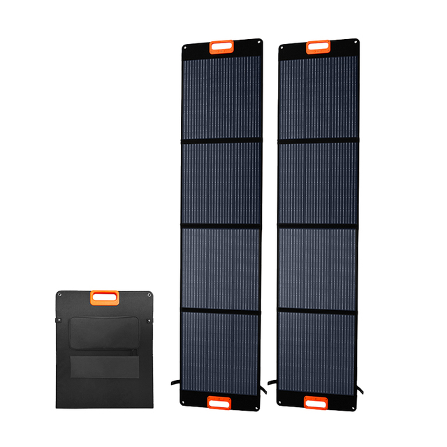 Portable Foldable 100W-200W Solar Panel Kit 18V 2 USB Outputs Charges 12V Batteries/Power Station (AGM Lifepo4) for RV Camping