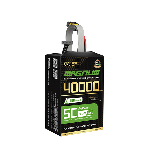 EP 350wh/kg Solid State Rechargeable Drone 3.7v Lipo Battery 44.4V 40000mAh 325Wh Lithium Polymer Intelligent Flight FPV Battery