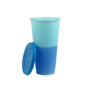 جديد اللون تغيير القدح البلاستيك اللون تغيير بهلوان قدح بلاستيكي مع القش - Product Image 3