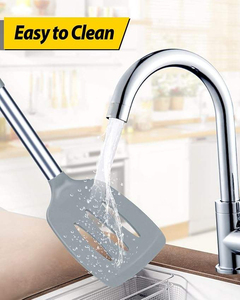 Juego de Utensilios de Cocina de 2 Piezas, Espátula Ranurada y Espátula Plana de Silicona Resistentes al Calor - Product Image 6