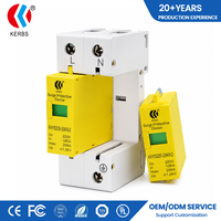 Perangkat Perlindungan Lonjakan Tegangan AC Satu Fasa Dua Kutub T2 Din Rail 220V/230V/240V Garansi 1.2kV CE RoHS 20KA untuk Kotak Distribusi