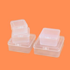 Square Transparent PP <b>Plastic</b> Storage <b>Box</b> With Lid Stackable Desktop Organizer For Jewelry Hardware Fishing Gear Accessories - Product Image 4