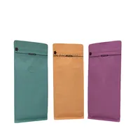 バルブ付きの一般的な色の生分解性包装クラフト紙平底コーヒーバッグ