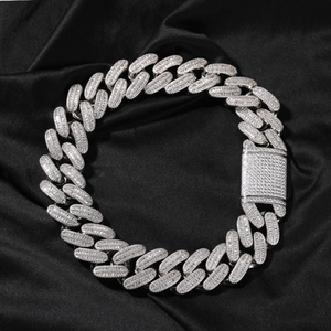Vendita calda gioielli Hip Hop 26mm oro bianco placcato oro rosa Iced Out CZ Diamond Prong catena a maglia cubana collana in oro 18 carati - Product Image 2