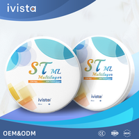 Disco de Zirconia Dental IVISTA ST-ML de Alta Calidad Directo de Fábrica OEM/ODM 43% de Translucidez 1200MPa de Resistencia a la Flexión Bloque Blanco