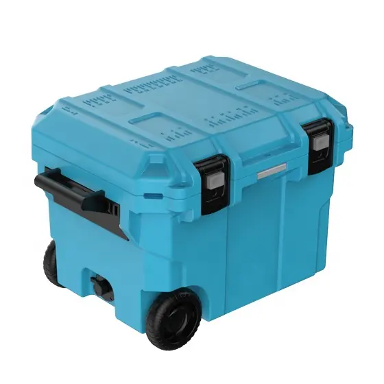 PP Material Injection Ice Chest Outdoor Electric Mini Cooler Box Portable Wheel Cooler Food Cooler Box For Fishing BBQ Picnic