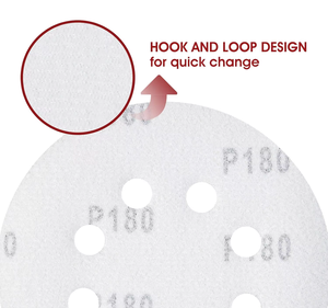 Kertas Amplas Aluminium Oksida Premium 5 inci 8 Lubang 60 80 100 120 150 Grit Sistem <span class=keywords><strong>Hook</strong></span> <span class=keywords><strong>Loop</strong></span> untuk Mesin Sander Orbital Acak - Product Image 4