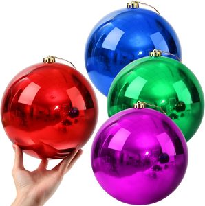 Handgemachte kunden spezifische 20cm große glänzende riesige Plastik-Weihnachtsball-Weihnachts baums chmuck - Product Image 5