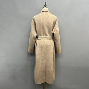 Cappotto Lungo da Donna Jancoco in Misto Lana con Cintura e Collo a Revers per Autunno e Inverno, Ideale per l'Ufficio - Product Image 3