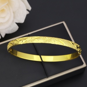 Brazalete JXX de Latón Chapado en Oro de 24K, Resistente al Agua y sin Óxido, Brazalete Abierto para Mujer, Brazalete de Boda - Product Image 3