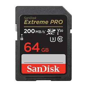 原装SanDisk Extreme PRO 128GB sd卡64gb 256gb 512gb存储卡U3 4K UHD视频C10 V30高达200mb/s摄像机sd卡