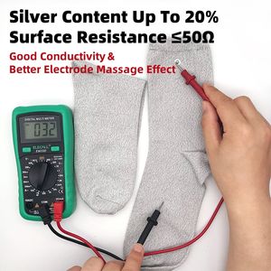 Eletrodo Massagem Meias para TENS EMS Unidade Fisioterapia Dispositivo Foot Stimulate Circulation Reflexology Foot Therapy Socks - Product Image 3